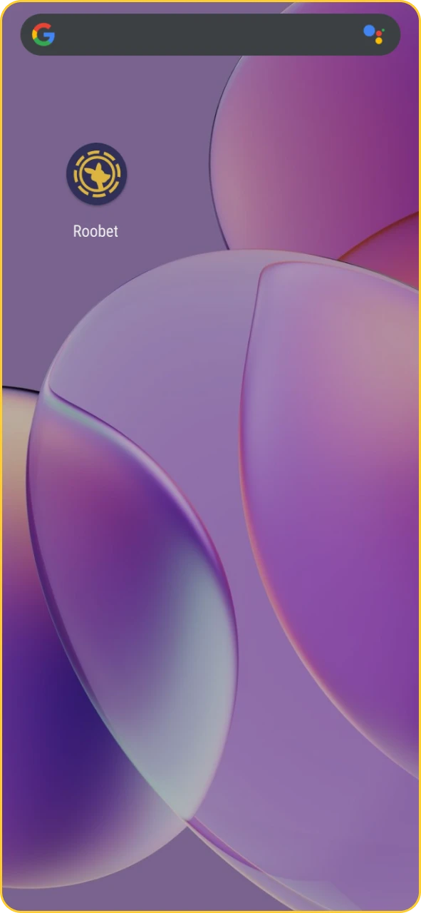 Roobet app icon on the home screen ready to open and sign in.